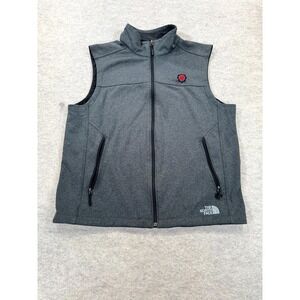 The North Face Ridgewall Soft Shell Vest Mens Large Gray Full Zip Embroidered